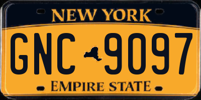 NY license plate GNC9097