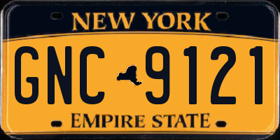 NY license plate GNC9121