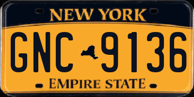 NY license plate GNC9136