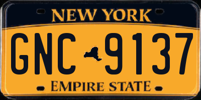 NY license plate GNC9137