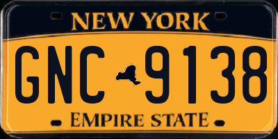 NY license plate GNC9138