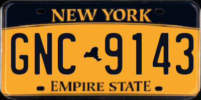 NY license plate GNC9143