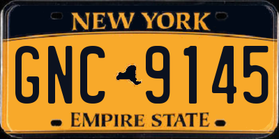 NY license plate GNC9145