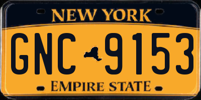 NY license plate GNC9153