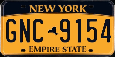 NY license plate GNC9154
