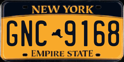NY license plate GNC9168