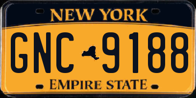 NY license plate GNC9188
