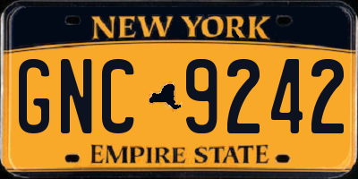 NY license plate GNC9242