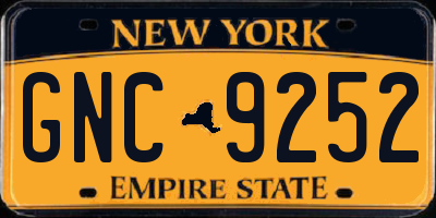 NY license plate GNC9252