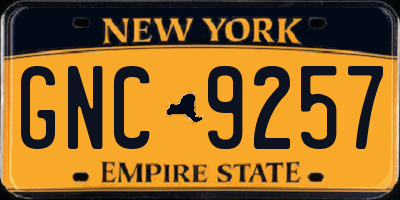 NY license plate GNC9257