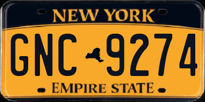 NY license plate GNC9274