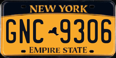 NY license plate GNC9306