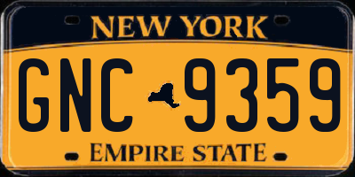 NY license plate GNC9359