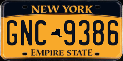 NY license plate GNC9386