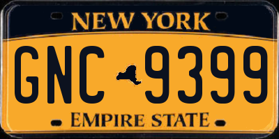 NY license plate GNC9399