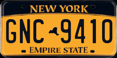 NY license plate GNC9410