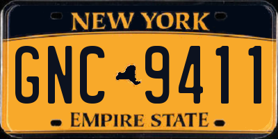 NY license plate GNC9411