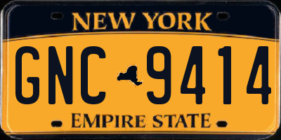 NY license plate GNC9414
