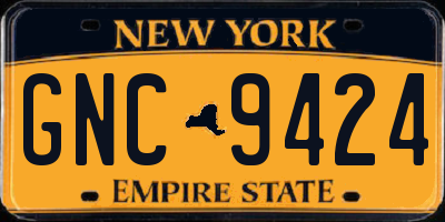 NY license plate GNC9424