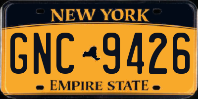 NY license plate GNC9426