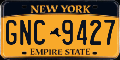 NY license plate GNC9427