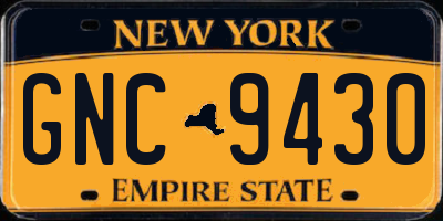 NY license plate GNC9430