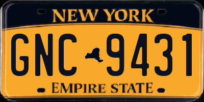 NY license plate GNC9431