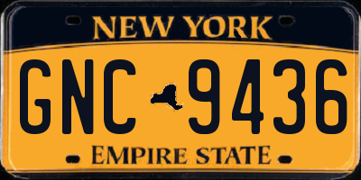 NY license plate GNC9436