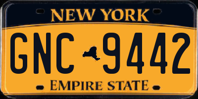 NY license plate GNC9442
