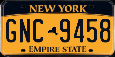 NY license plate GNC9458