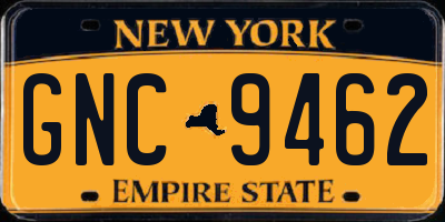 NY license plate GNC9462