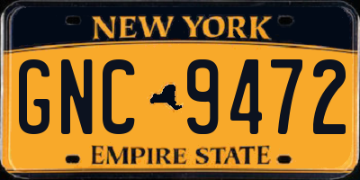 NY license plate GNC9472