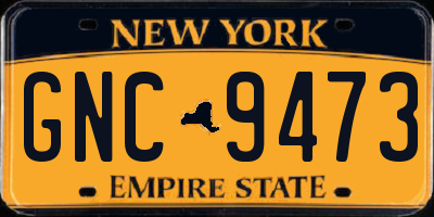NY license plate GNC9473
