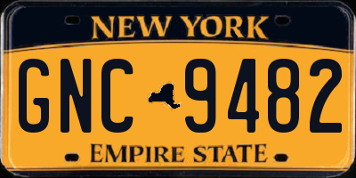 NY license plate GNC9482