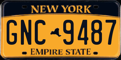 NY license plate GNC9487