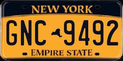 NY license plate GNC9492