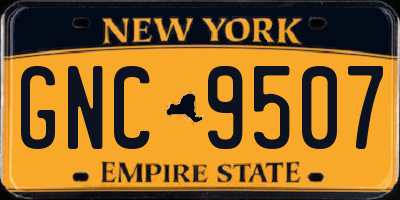 NY license plate GNC9507