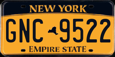 NY license plate GNC9522