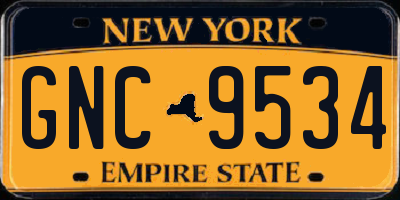 NY license plate GNC9534