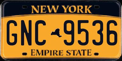 NY license plate GNC9536