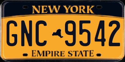 NY license plate GNC9542