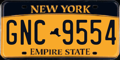 NY license plate GNC9554