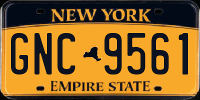 NY license plate GNC9561