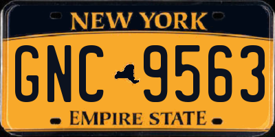 NY license plate GNC9563