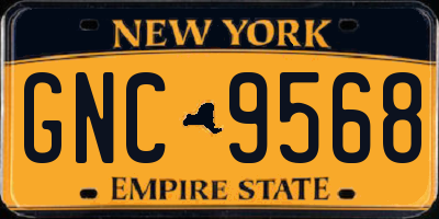 NY license plate GNC9568