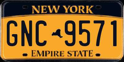 NY license plate GNC9571
