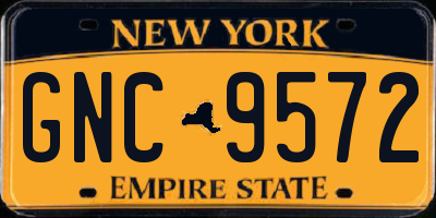 NY license plate GNC9572