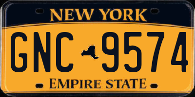 NY license plate GNC9574