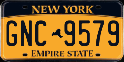 NY license plate GNC9579