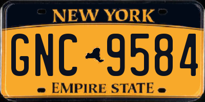 NY license plate GNC9584